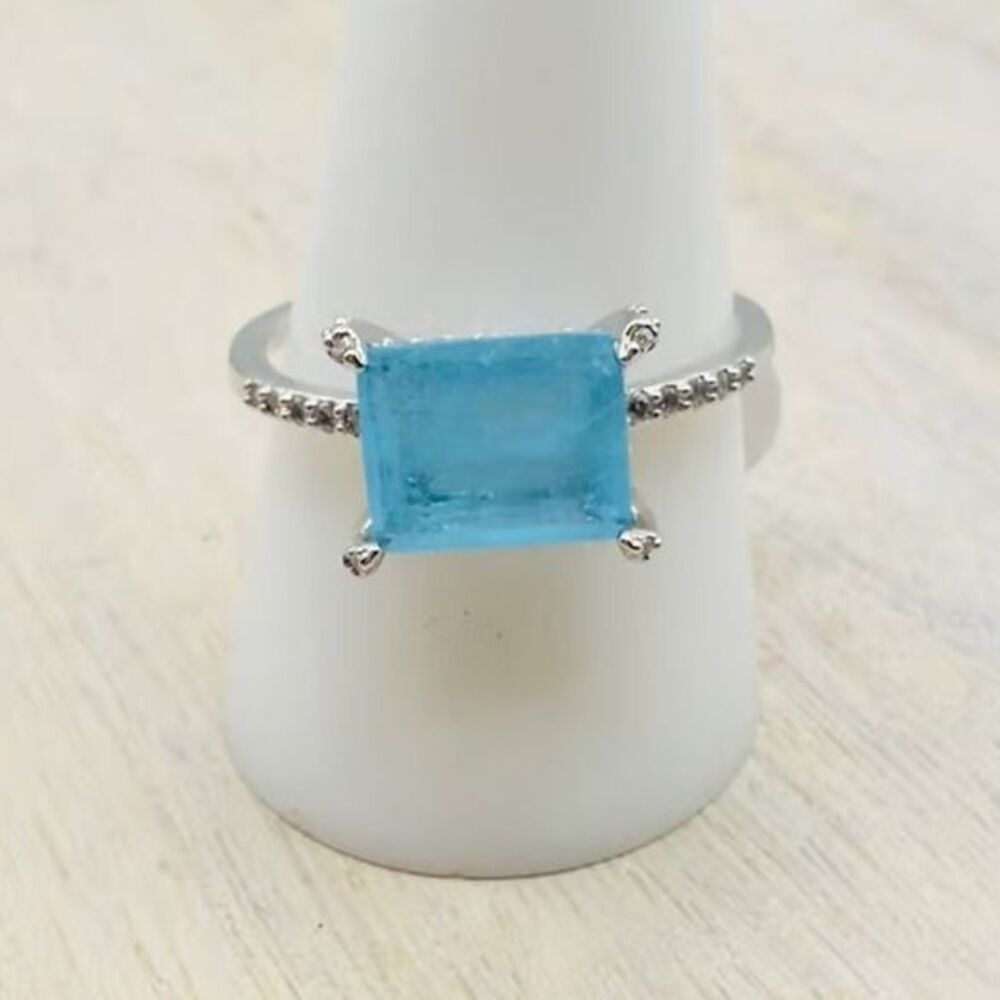 Blue on Silver BP OG Ring